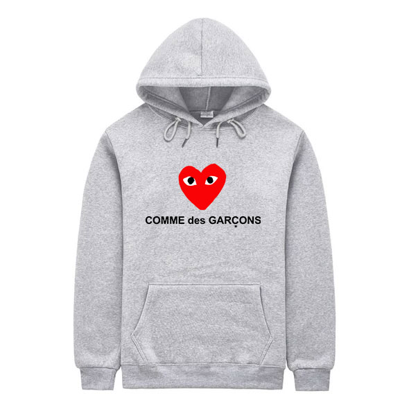 Comme des garcons red Text gray hoodie
